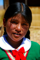 Aymara girl, Uros Islands, Peru