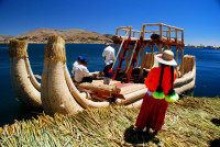 The Mecedes-Benz of totora reed boats, Uros Islands, Peru