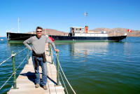 Rod and the MV Yavari, Puno, Peru