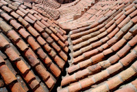 Clay tiles, roof of San Francisco monastery, Potosi, Bolivia