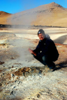 Rod at Sol de Manana geyser basin, Southwest Bolivia