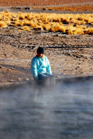 Christi at Termas de Polques hot springs, Southwest Bolivia