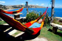 Relaxing at the hotel, Copacabana, Bolivia