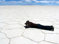 Hard at work in the Salar de Uyuni, Southwest Bolivia