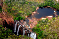 Federico Ahlfeld waterfall, Noel Kempff Mercado National Park, Bolivia (aerial view)