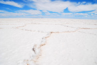Geometric salt crystal formations, Salar de Uyuni, Bolivia