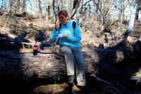 Shameless product placement! (picnic on the trail to Lake Gutierrez, near Bariloche, Argentina)