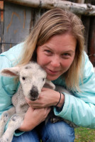 Christi and friend, Lake District, Argentina