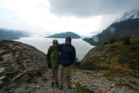 Lago Grey glacier, Torres del Paine National Park, Chile (the sunglasses are for the wind not the sun!)