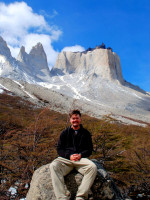 Sitting amid the towers and spires of the French Valley, Torres del Paine National Park, Chile