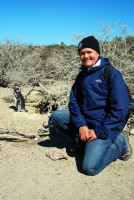 Rod and magellanic penguin, Punta Tombo Provincial Park, Patagonia, Argentina
