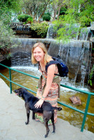 Christi finds a new friend amid the waterfalls of Cerro San Bernado, Salta, Argentina