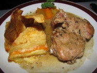 Rabbit in white wine entree, Kandahar restaurant, Bariloche, Argentina