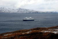 MV Mare Australis waits off-shore as we explore Cape Horn