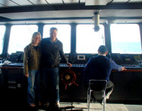 On the bridge of the MV Mare Australis