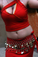 Turkish belly dancer, San Telmo market, Buenos Aires, Argentina