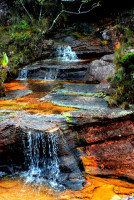 Waterfall, summit of Roraima, Canaima national park, Venezuela Waterfall, summit of Roraima, Canaima national park, Venezuela