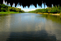 The view from our lodge, Mamirauá Sustainable Development Reserve, The Amazon, Brazil