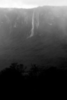 Torrential rain forms an impromptu waterfall on Roraima, Venezuela