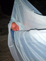 Christi settles down in her hammock after a tough day on the Carrao River, Canaima national park, Venezuela Christi settles down in her hammock after a tough day on the Carrao River, Canaima national park, Venezuela