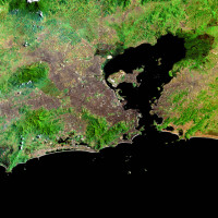 Guanabara Bay (satellite view - courtesy Wikipedia), Brazil Guanabara Bay (satellite view - courtesy Wikipedia), Brazil