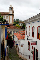 Cobbled street and beautiful architecture, Ouro Preto, colonial gem, Brazil Cobbled street and beautiful architecture, Ouro Preto, colonial gem, Brazil