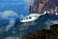 Dramatic helicopter rescue from the summit of Roraima, Roraima trek, Canaima National Park, Venezuela Dramatic helicopter rescue from the summit of Roraima, Roraima trek, Canaima National Park, Venezuela