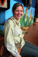 Christi finds a new friend, Raquira, Colombia