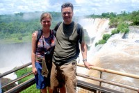 Rod and Christi at Iguazu Falla, Argentina, South America