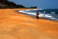 The beach is the main thoroughfare, Brenu Beach, Ghana, West Africa The beach is the main thoroughfare, Brenu Beach, Ghana, West Africa