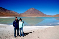 Rod and Christi at Laguna Verde, Bolivia, South America