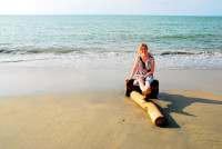 Christi on the beach at La Boquilla, Caribbean Coast, Colombia