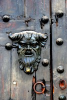 Devilish door knocker, cosmopolitan Cartagena, Colombia
