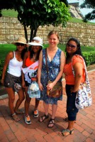 Christi and her coterie of Medellin friends, Cartagena, Colombia