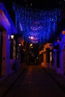 Street decorations near San Diego Plaza, Cartagena, Colombia