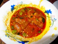 Okra goat stew, aka snot, Akwamufie Spot restaurant, Accra, Ghana
