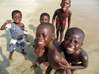 Acting up for the camera, Brenu Beach, Ghana, West Africa Acting up for the camera, Brenu Beach, Ghana, West Africa