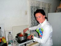 Preparing our New Year's Day feast, Playa El Agua, Margarita Island, Venezuela