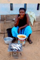 Lunch, Brenu Beach, Atlantic coast, Ghana, West Africa Lunch, Brenu Beach, Atlantic coast, Ghana, West Africa