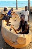 Traditional boat building, Brenu Beach, Ghana, West Africa Traditional boat building, Brenu Beach, Ghana, West Africa
