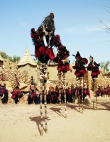 Dogon mask dance, village of Tireli, Dogon Country, Mali, Africa Dogon mask dance, village of Tireli, Dogon Country, Mali, Africa