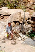 Hiking up the escarpment to the village of Sanga, Dogon Country, Mali, Africa Hiking up the escarpment to the village of Sanga, Dogon Country, Mali, Africa