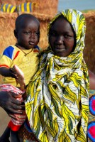 Bozo mother and child, Niger River, Mali, Africa