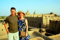 Christi and Rod (hiding more scaffolding!), Grand Mosque, Djenne, Mali, Africa