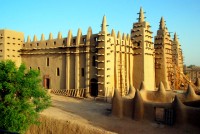 The Grand Mosque and scaffolding, Djenne, Mali, Africa