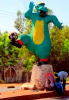 Modern art, Bridge of Martyrs, Bamako, Mali, Africa