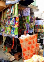 Kenti cloth for sale, Kejetia market, Kumasi, Ghana, Africa