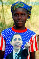 Bozo girl (and Obama supporter), banks of the Niger River, Mali, Africa
