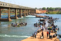 Laundry day along the Senegal River, Kayes, Mali, Africa Laundry day along the Senegal River, Kayes, Mali, Africa