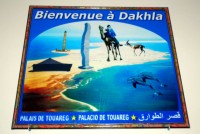 Tourist advertisement, Tuareg Palace hotel, Dakhla, Western Sahara, Africa Tourist advertisement, Tuareg Palace hotel, Dakhla, Western Sahara, Africa